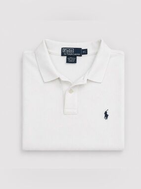 Vintage Polo Ralph Lauren Polo Shirt XL Preppy Logo Pony Golf Tennis Prep White